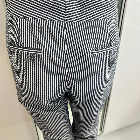 Ann Taylor Devin Ankle Pant in Seersucker Stretch Blue SZ 6 - Picture 8 of 13